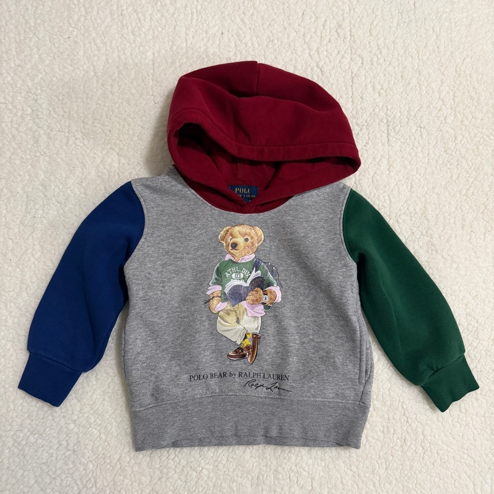 2T Polo Bear Color-Blocked Fleece Hoodie